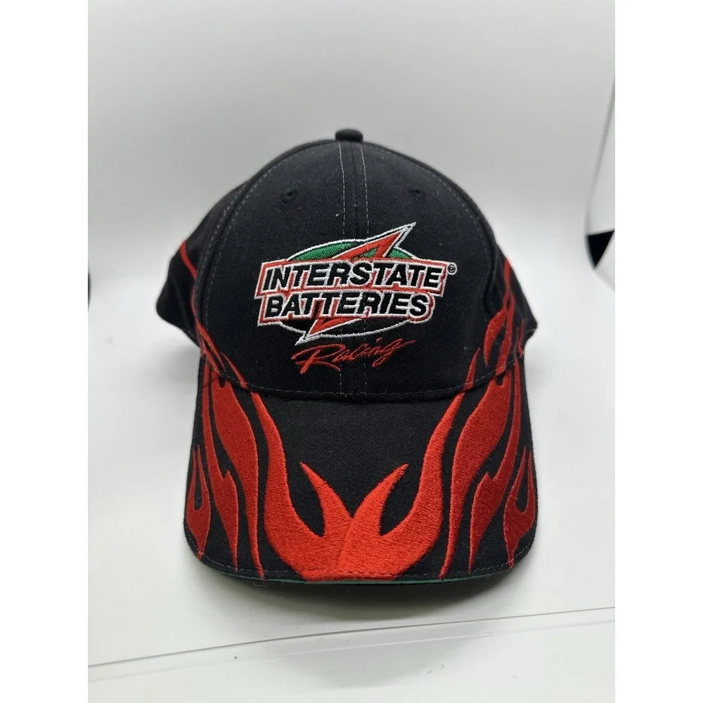 Bobby Labonte 18 NASCAR Hat Cap Vtg Snapback Interstate Batteries Rare Flames